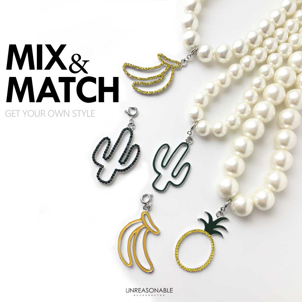 จี้มีตัวหนีบ ถอดเข้าออกได้ ใส่กับสร้อยคอมุก UA0682-01 Unreasonable Accessories