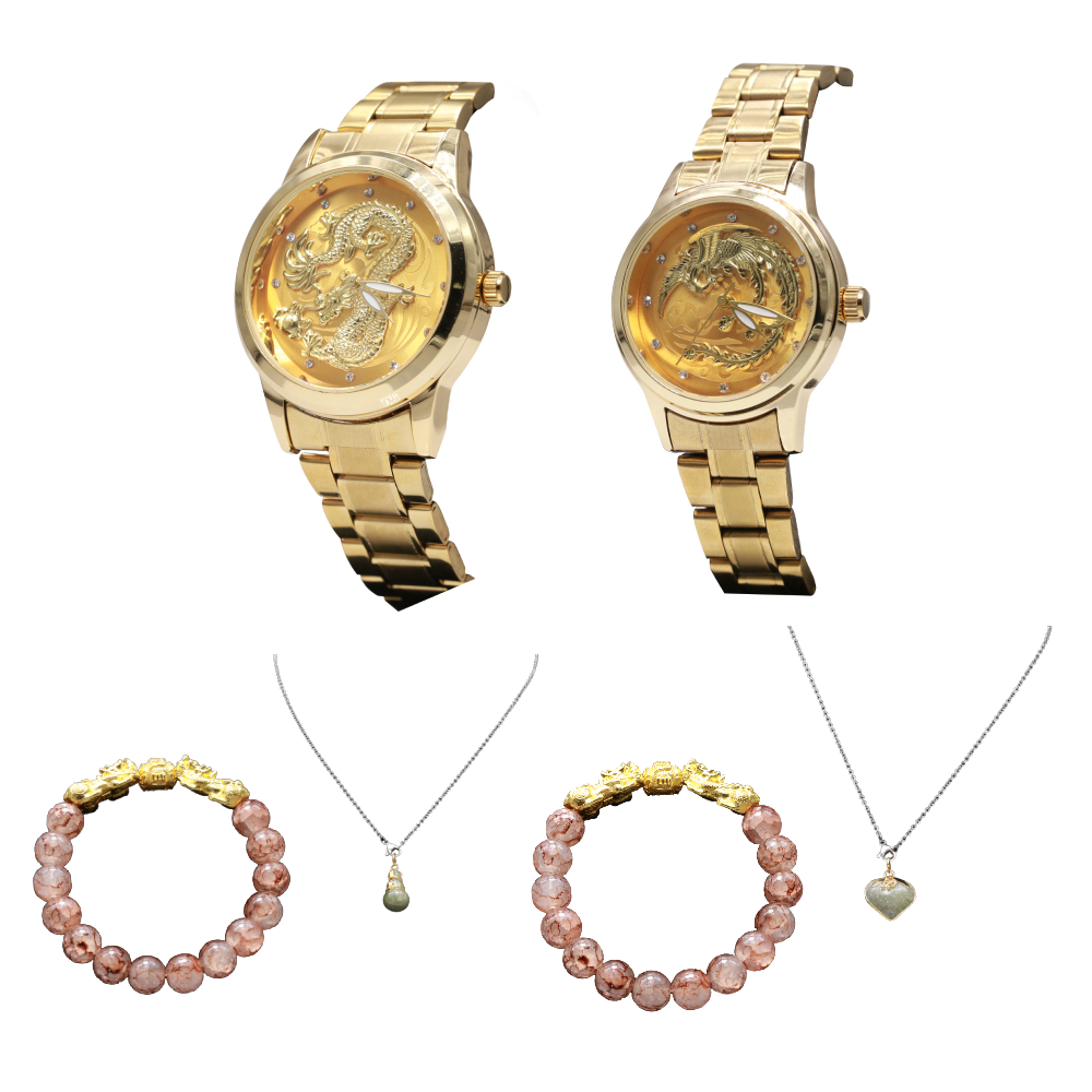 [ฟรี!เซ็ตของแถมมากมาย] นาฬิกาฮวงจุ้ย ลิขิตมนตรา รุ่นรวยพันล้าน มังกรและหงส์ เสริมให้ร่ำรวย [ไม่รวมถ่านนาฬิกา, QC สินค้าให้ก่อนจัดส่ง]