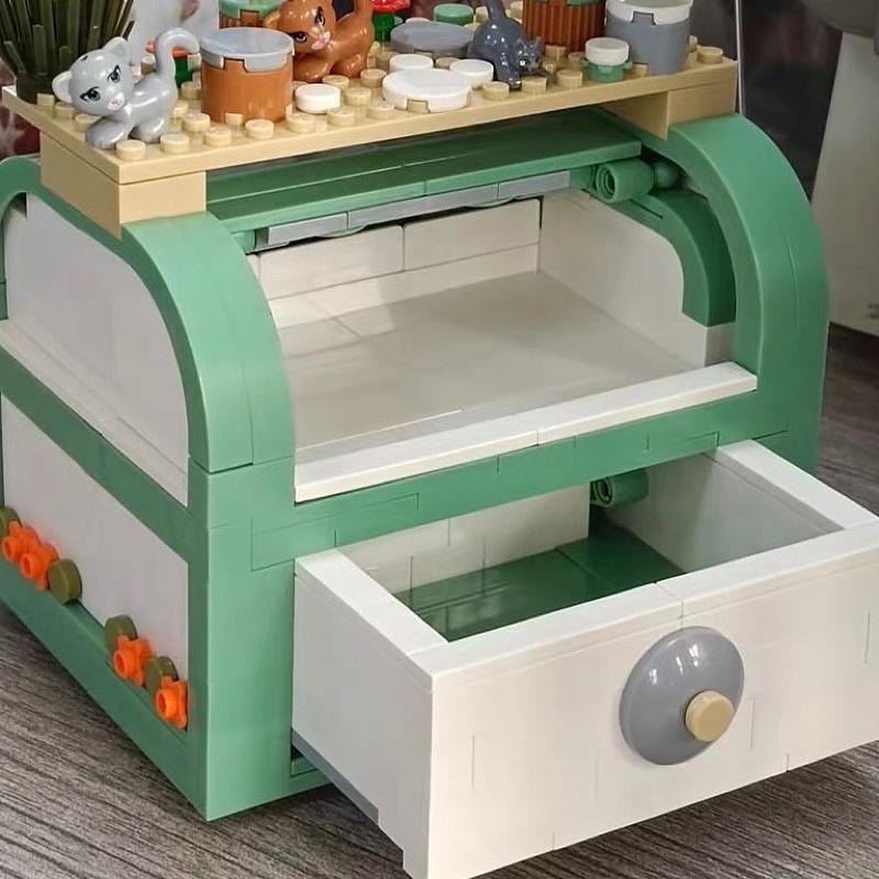 [พร้อมส่ง] Jnihouse : Brick treasure chest (Cat Box) ตัวต่อกล่องใส่ของ