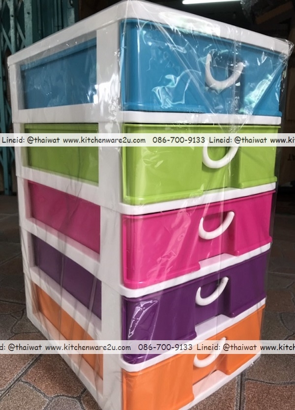 P04174 ลิ้นชักใส่เอกสาร ขนาด A4 5 ชั้น (25*35*45 cm) No.277-5 เกรดเอ สีสวย ราคาส่งต่อ 12 ชุด (เฉลี่ย 308 บชุด)