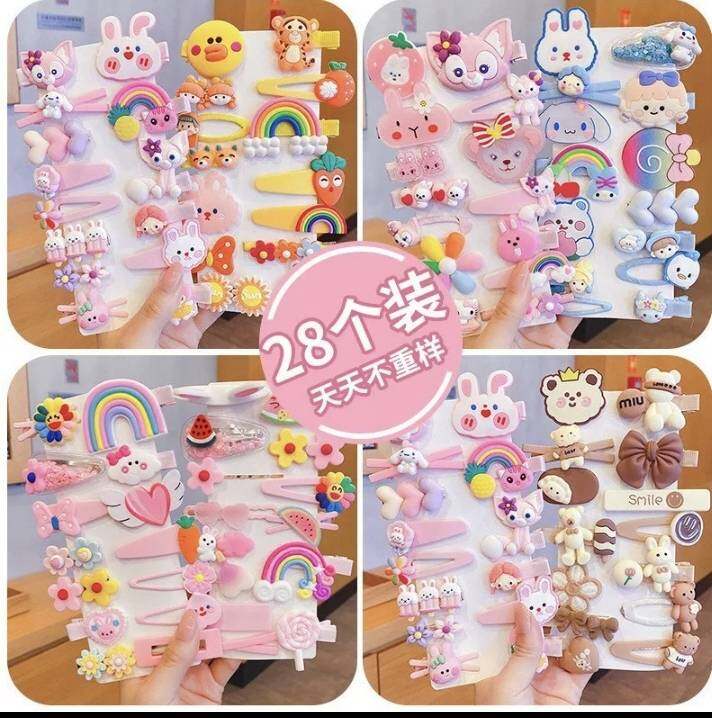 💗มาหยากิ๊ฟช้อป💗กิ๊บติดผม กิ๊บน่ารัก สีสวย สดใส แพ็ค 14 ชิ้น กิ๊บสำหรับเด็กผู้หญิง