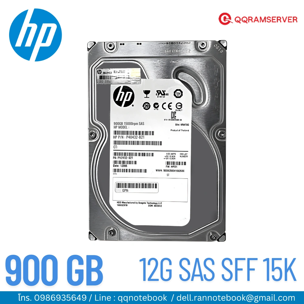 HDD Server HP Proliant DL20 G10+ 900GB SAS 15K 12G ฮาร์ดดิสก์ Server