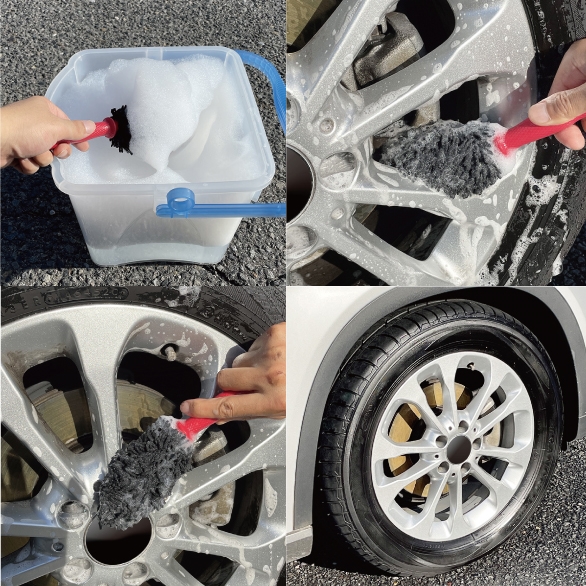 แปรงล้างล้อ Prostaff ขนาด 24 เซน ตัวด้ามจับยืดหยุ่นพอดีมือ เอียงได้ 12 องศา