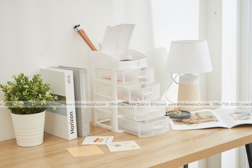 P13559 ลิ้นชักเล็ก 4 ชั้น เปิดฝาบน มีช่องเก็บของ (15.5*20*29 cm) เกรดเอ No.1070M4 (ราคาขายส่งต่อ 1 โหล: 12 ชุด:เฉลี่ย 125 บต่อใบ)