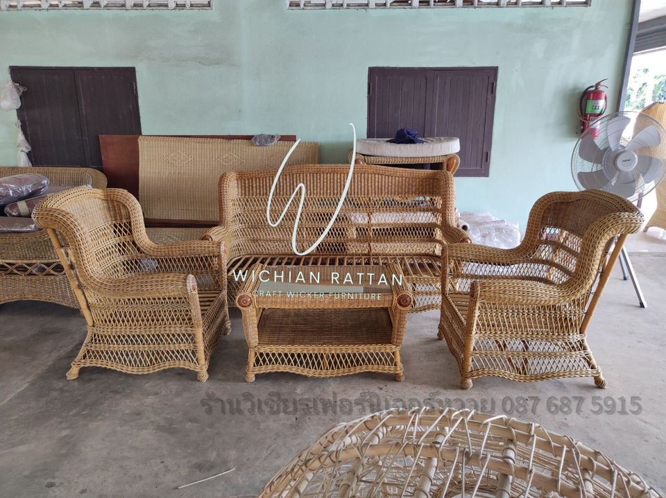 ชุดรับแขกหวายแท้