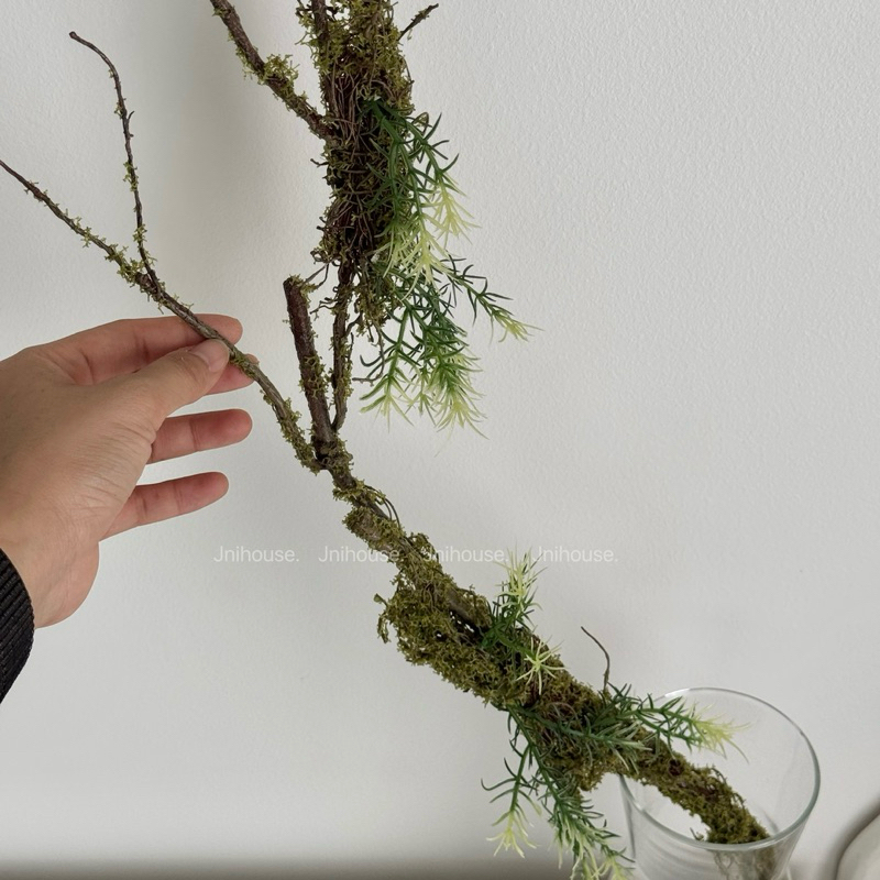 [พร้อมส่ง] Jnihouse : กิ่งไม้ประดิษฐ์สูง 80 cm (มีมอสเขียวพันรอบกิ่ง)