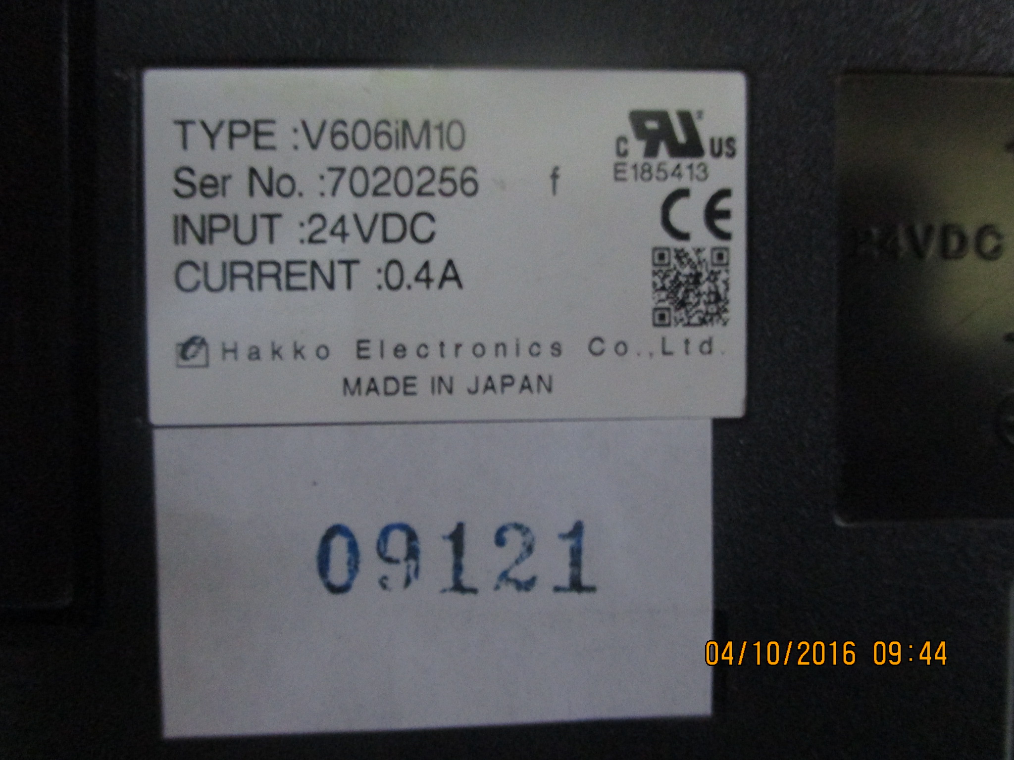 HMI " HAKKO " MODEL : V606iM10
