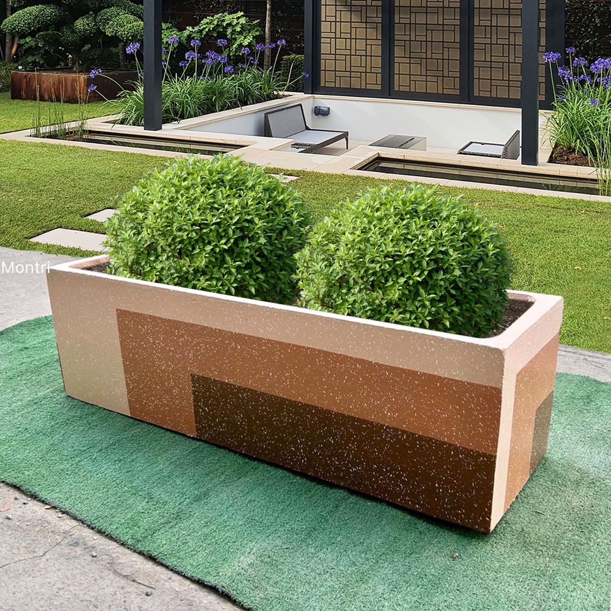 กระถางรางหมู set 10 ใบ ลงสีคุณภาพพร้อมเคลือบเงาสามารถวางได้ทั้งกลางแจ้งและในร่ม ขนาด 30*100* cm. วัสดุเป็นปูน