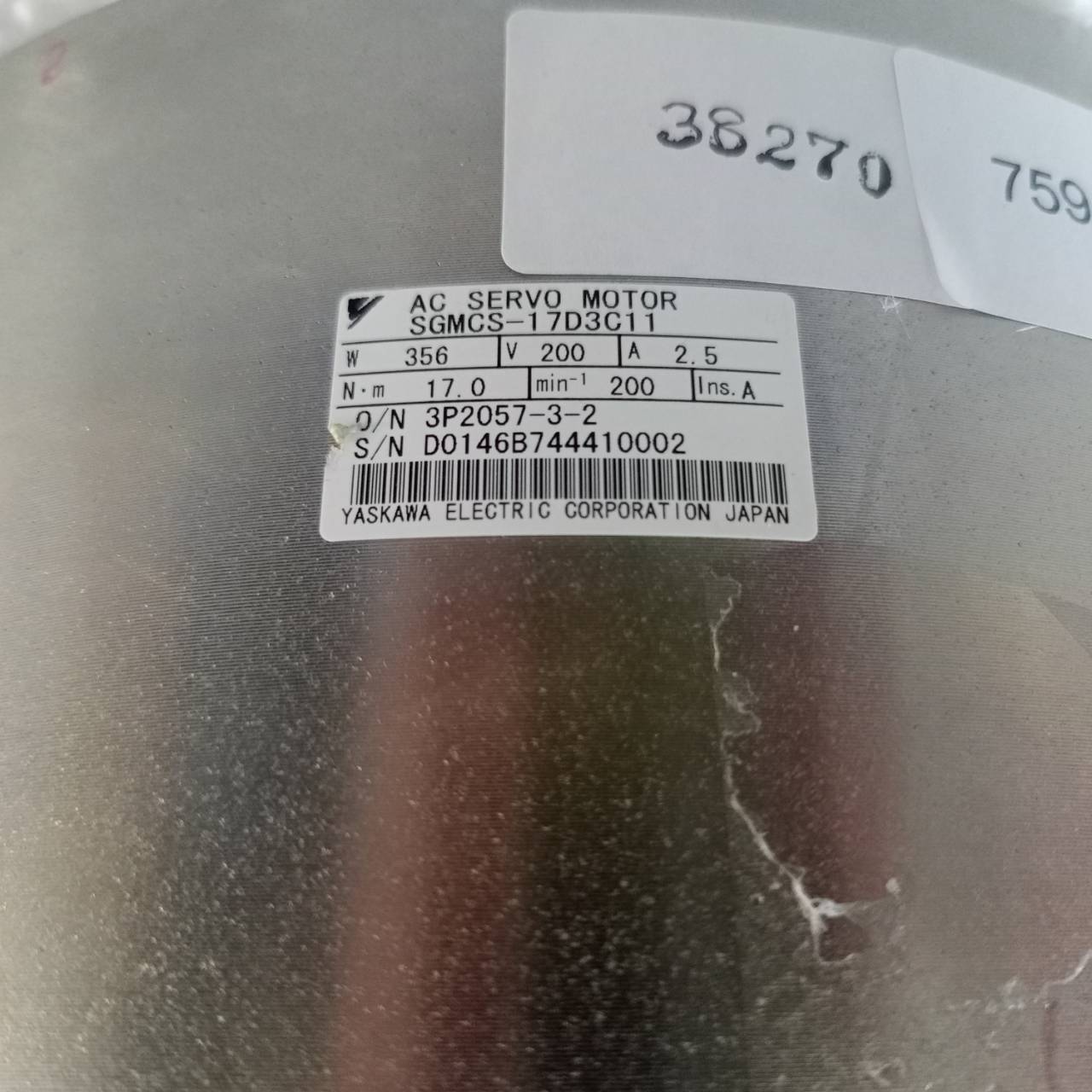 จำหน่าย ขาย ซ่อม SERVO MOTOR YASKAWA SGMCS-17D3C11