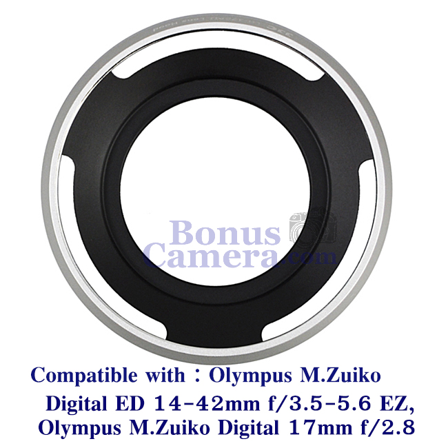 LH-37EP II(S) ฮู้ดสีเงิน เลนส์โอลิมปัส M.Zuiko ED 14-42mm F3.5-5.6 EZ,17mm f2.8 Olympus Lens Hood