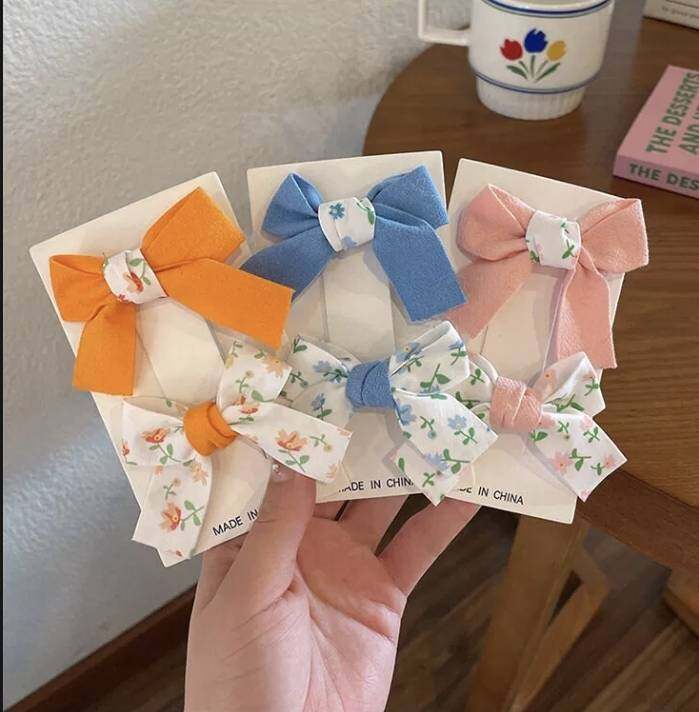 💗 มาหยากิ๊ฟช้อป 💗 กิ๊บโบว์ กิ๊บเซ็ต น่ารัก กิ๊บเด็ก ผู้หญิง สีสวย (1 แพ็ค มี 2 ชิ้น)