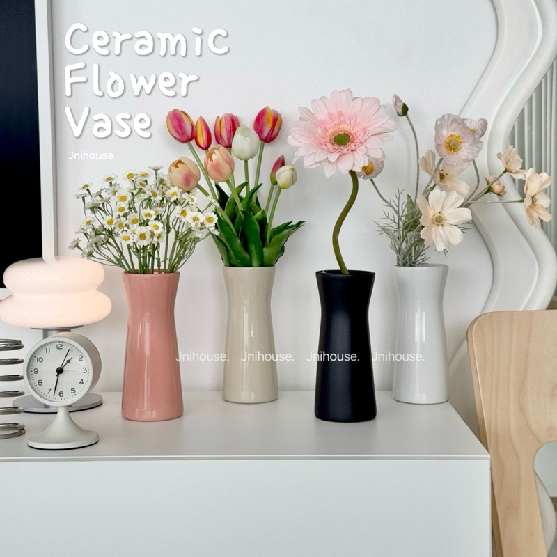 [พร้อมส่ง] Jnihouse : แจกันเซรามิก แจกันดอกไม้ทรงกระบอก (Vase)