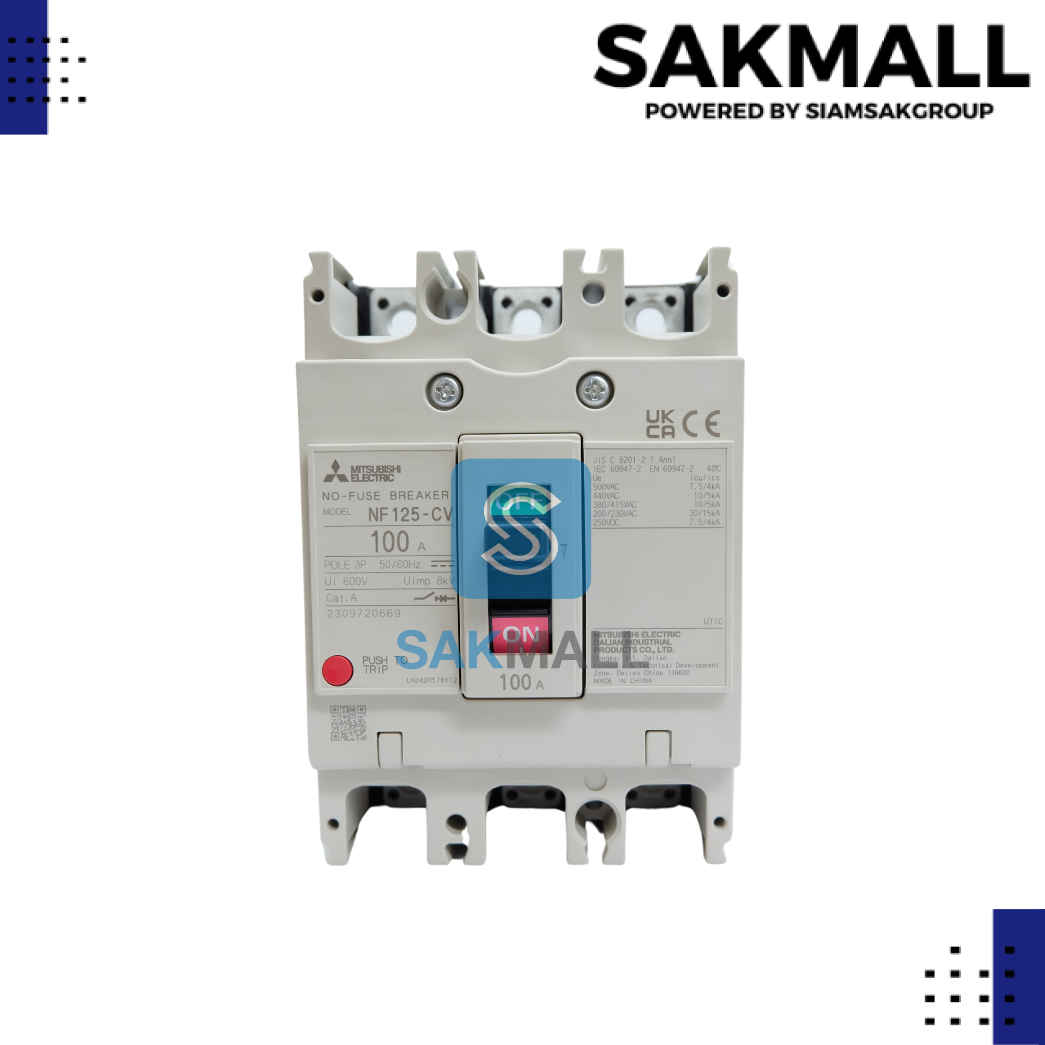 เบรคเกอร์มิตซูบิชิ NF125-CV 3P (100A)