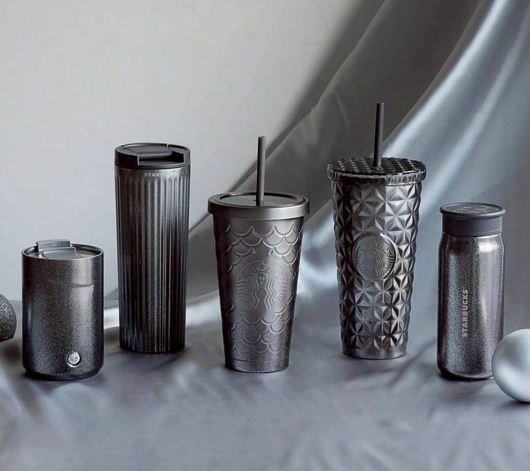🖤🥤 Starbucks Siren Tail Stainless Tumbler สีเทาเมทัลลิก (พร้อมหลอด) 🥤🖤