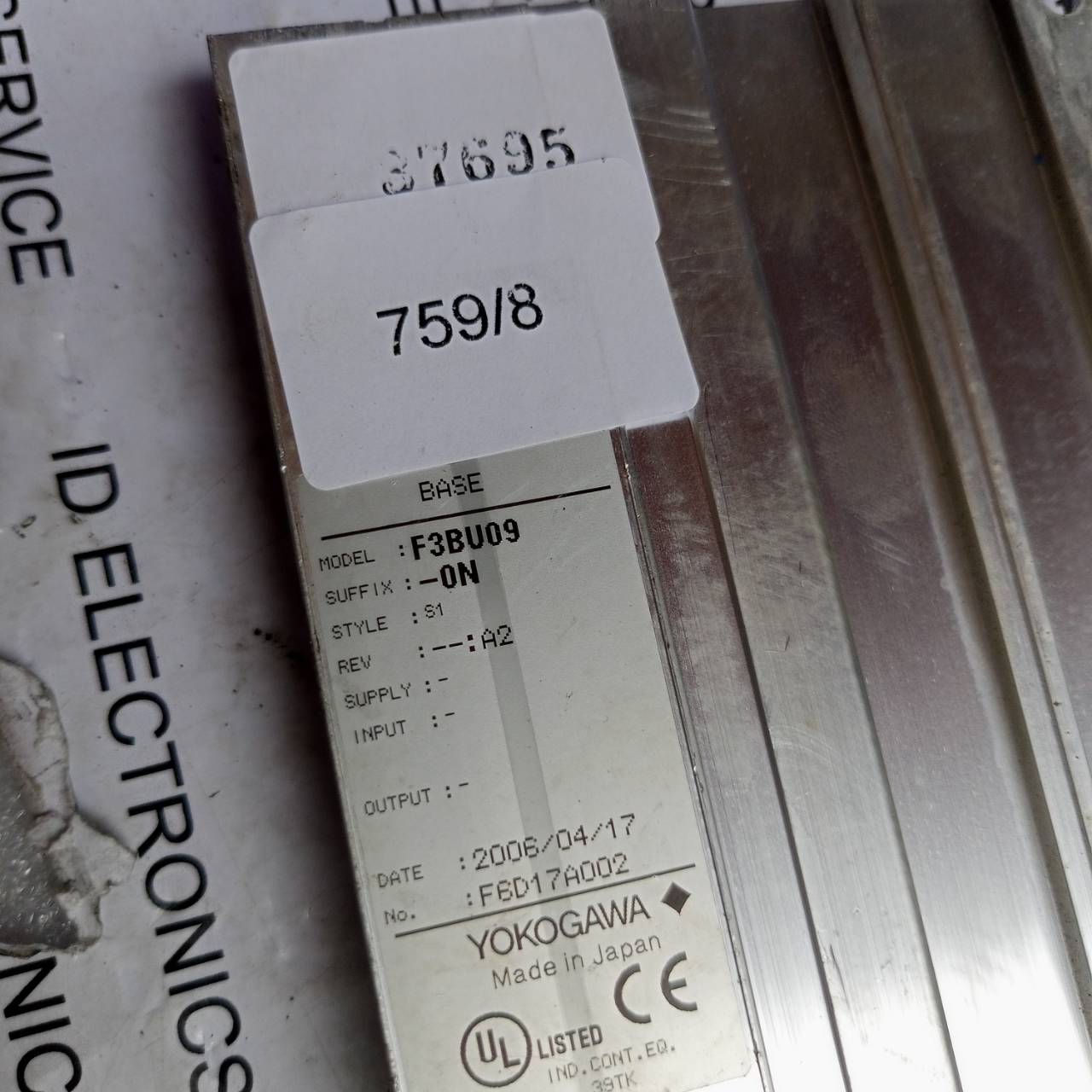 PLC " YOKOGAWA " MODEL : F3BU09-0N