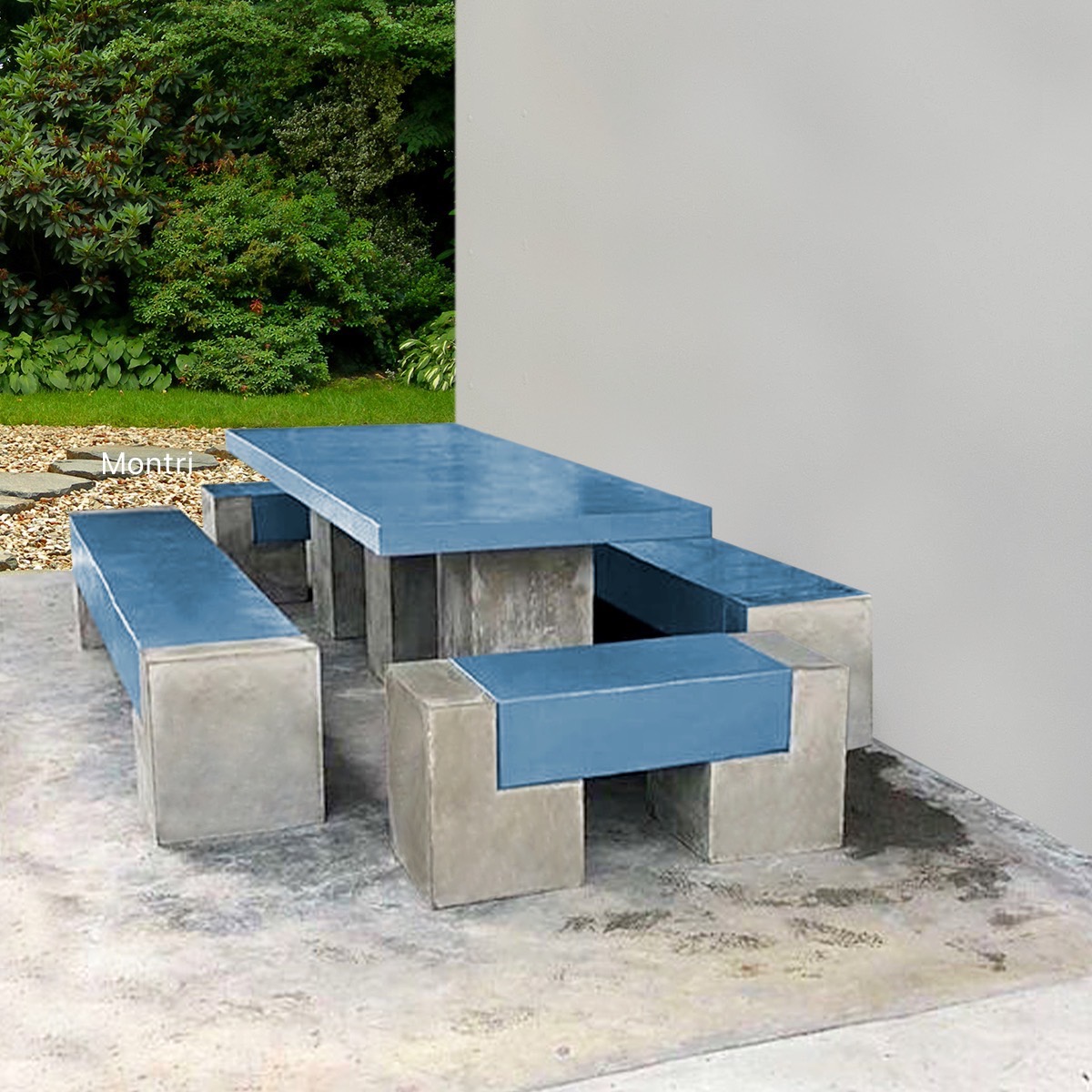 ชุดโต๊ะสนาม โมเดิร์นบล็อค แข็งแกร่ง วางกลางแจ้งหรือในร่มได้ คุ้มค่า ส่งตรงจากโรงงาน ขนาด 2.5 เมตร