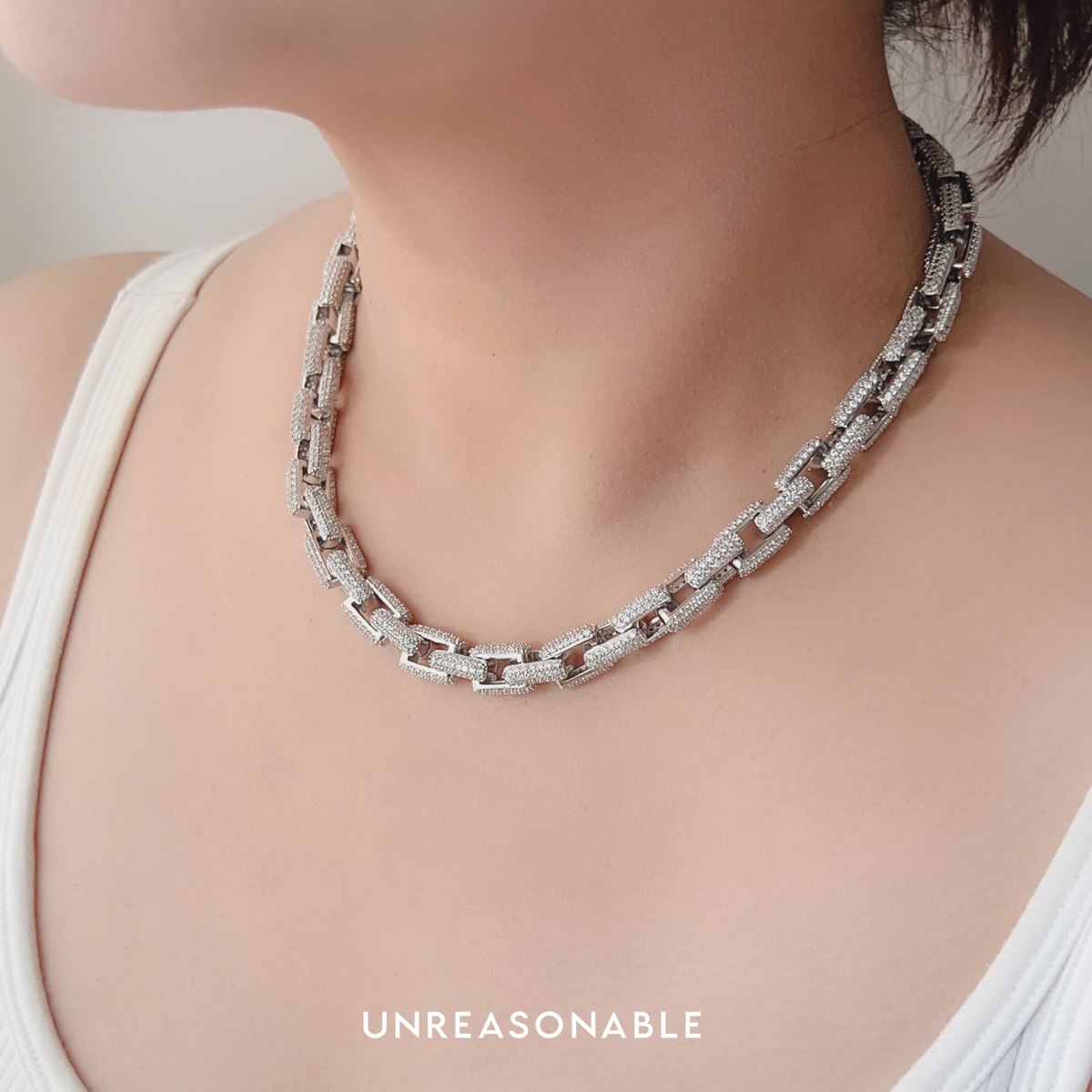 สร้อยคอเพชร CZ สุดวิ้ง สวยหรูดูแพงเป็นที่สุด UA1011-01 Unreasonable Accessories