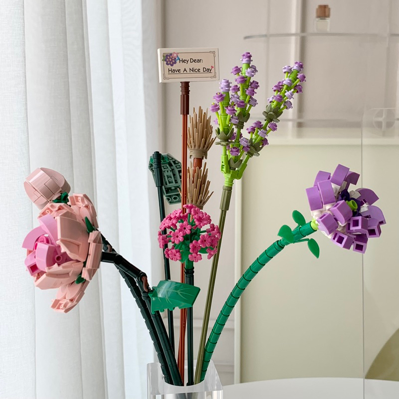 [พร้อมส่ง] Jnihouse : เลโก้ดอกไม้ ตัวต่อของเล่น ตัวต่อดอกไม้ Brick Flower Set
