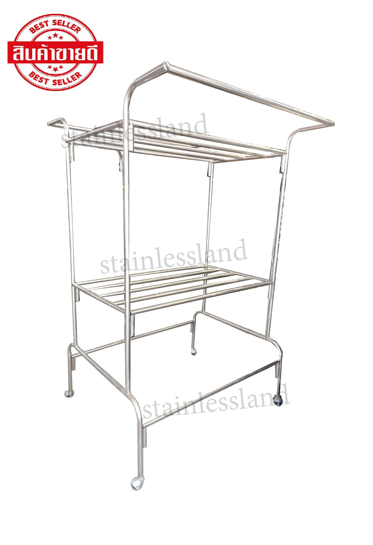 ราวตากผ้าสแตนเลส #372 ขนาด 120*120*180 cm ท่อ 1 นิ้ว