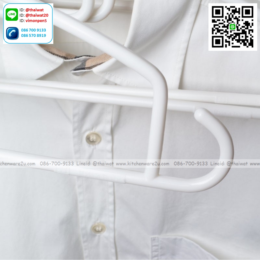 P04518 ไม้แขวนเสื้อแพค 5 อัน (กว้าง 21* ยาว 38.6* สูง 2.4 cm) เกรดเอ หนา สีสวย No.1175 ราคาขายส่งต่อ 24 แพค: 120 อัน :เฉลี่ย 55 บต่อแพค