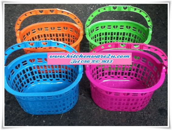 P00400 ตระกร้าแฟนซี หูหิ้ว เกรดเอ (ราคาต่อโหล)