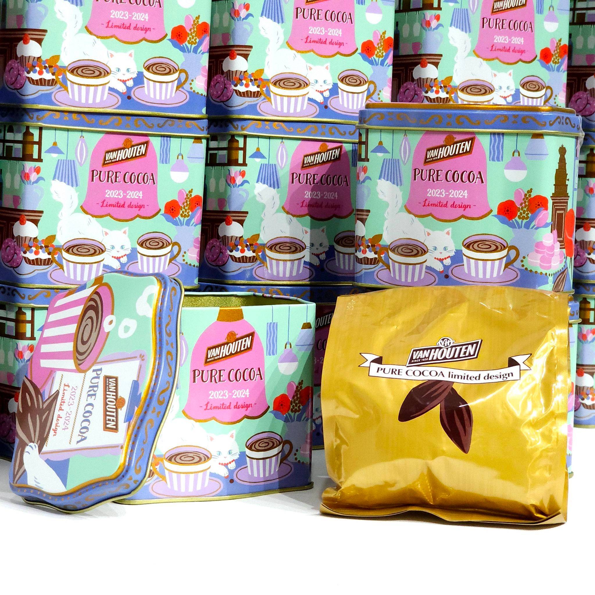 ผงโกโก้แท้ Van Houten Pure Cocoa กระป๋อง Limited (180g) ดีไซน์ใหม่ของฤดูกาลนี้ ปี 2023-2024