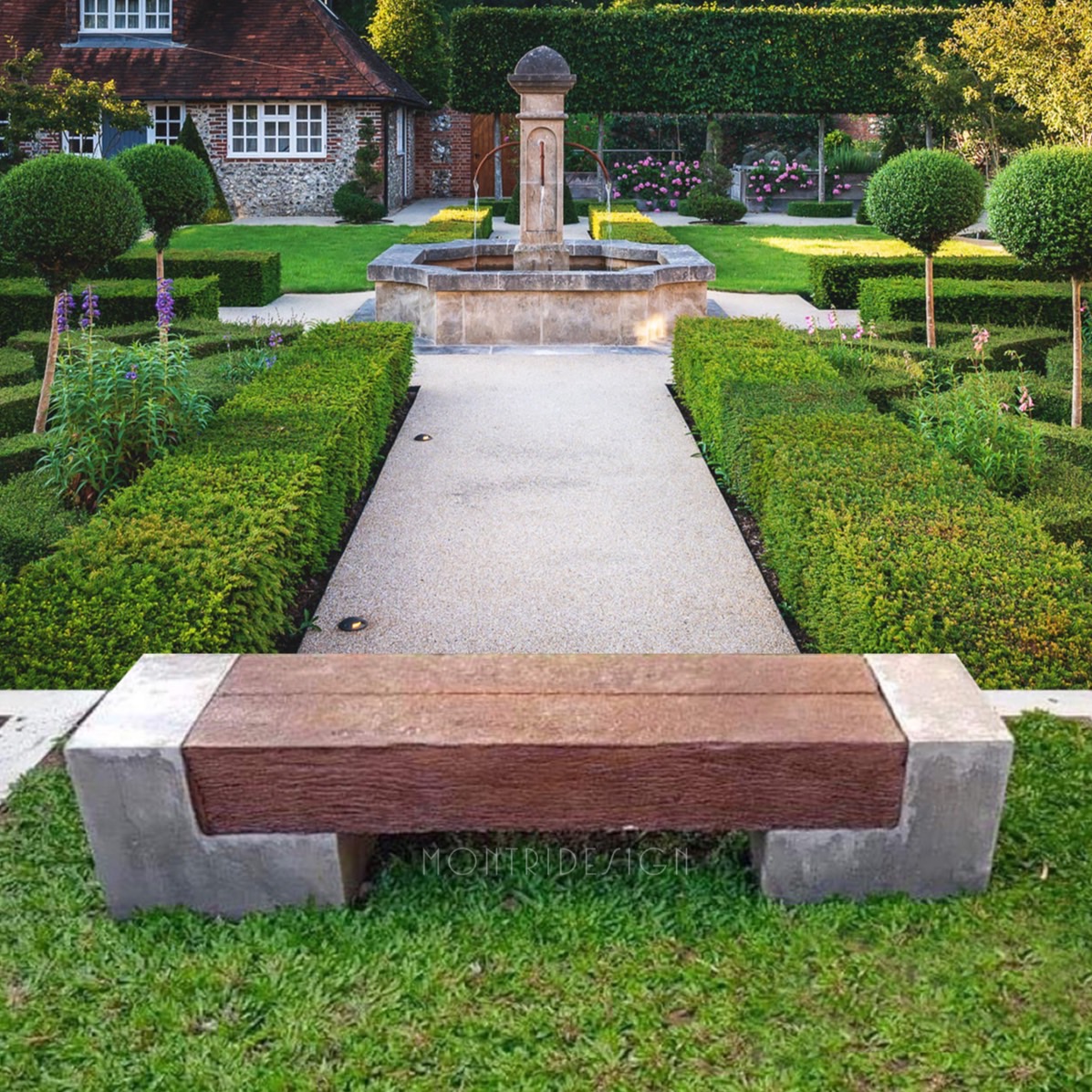 เก้าอี้สนาม ม้านั่งสนามในสวน เก้าอี้แต่งสวน รุ่น เนเจอร์10 ยาว 180 cm.