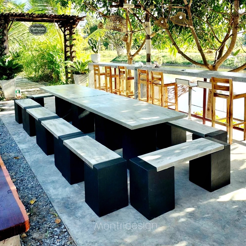 ชุดโต๊ะสนามโมเดิร์น 20 ที่นั่ง รุ่น Marigold โต๊ะสนาม Outdoor furniture เข้าได้กับบ้านทุกสไตล์ คุณภาพยืน 1