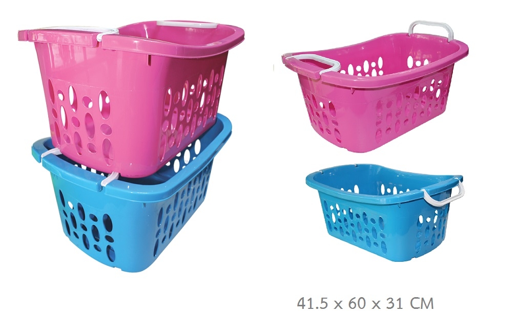 P08784 ตะแกรงเหลี่ยม มีหูจับ ดีไซน์ญี่ปุ่น ( 41.5 x 60.5 x30.5 cm.) เกรดเอ สีสวย No.557 (ราคาส่งต่อ 1 โหล: 12 ใบ: เฉลี่ย 120 บ/ใบ)