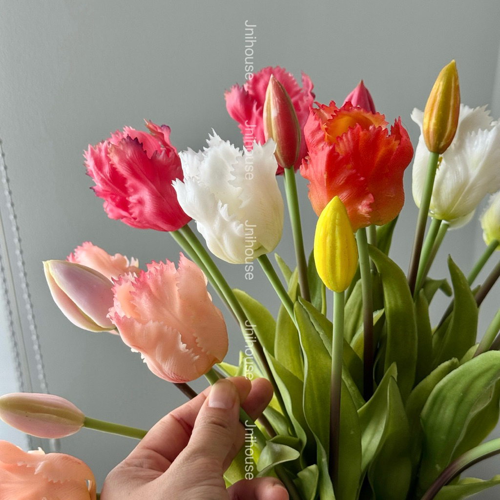 [พร้อมส่ง] Jnihouse : ทิวลิปขอบหยัก ทิวลิปปลอม Tulip (ไม่รวมแจกัน)