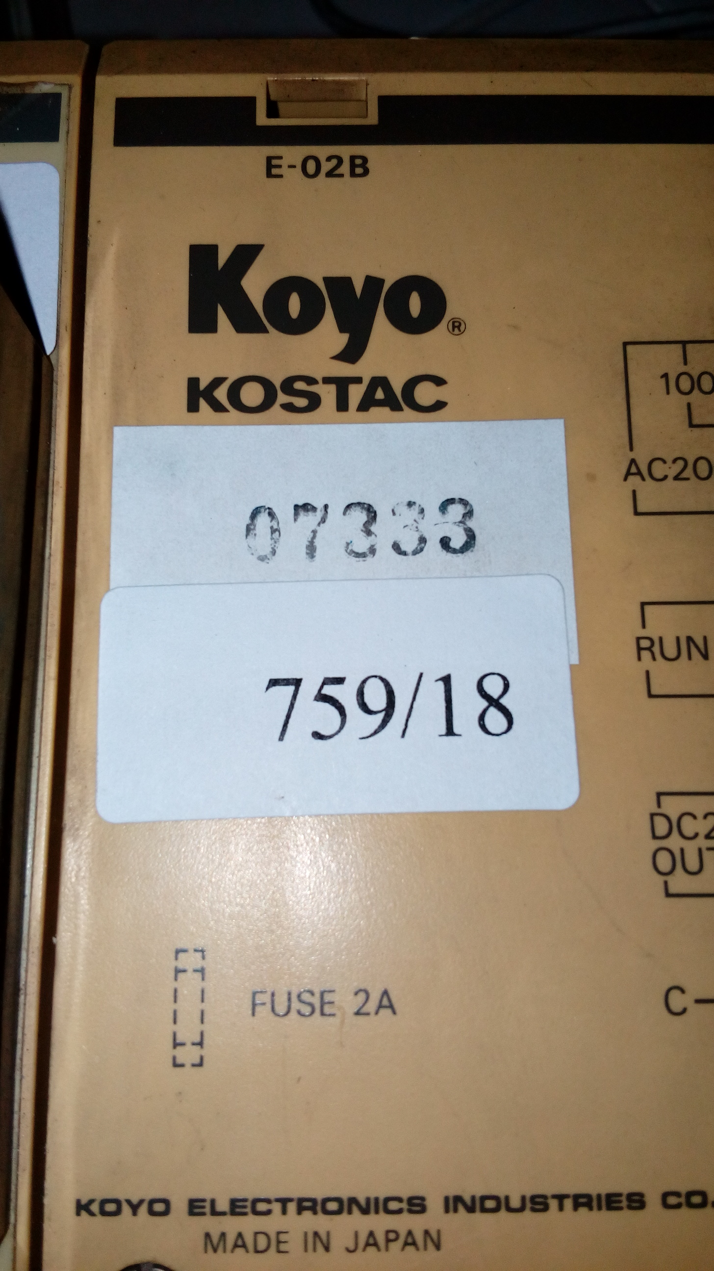 PLC " KOYO " MODEL : E-02B