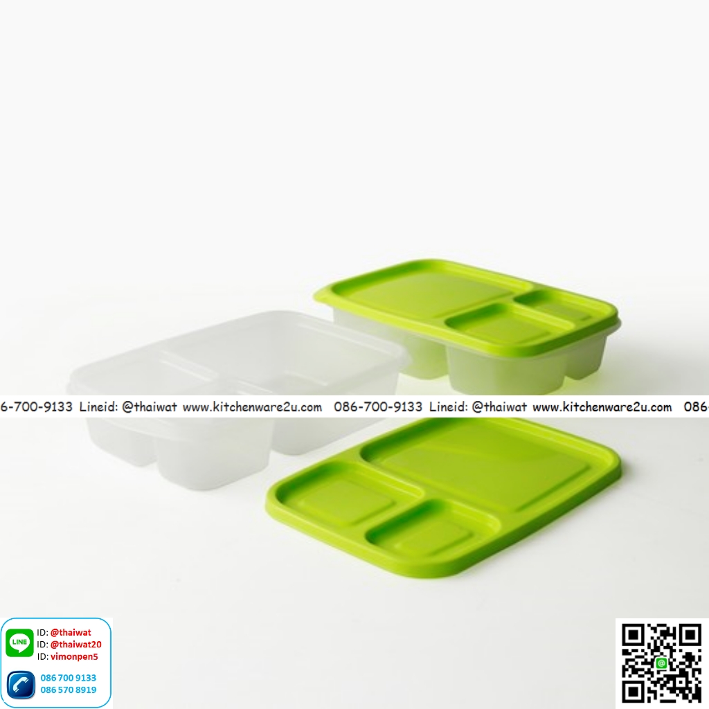 P10907 กล่องอาหาร แพ็ค 2 คละสี (16 x 24.2 x 5.3 cm.) #6074 No.6074 ราคาขายส่ง 1 โหล :12 ชุด: 55 บ/ชุด