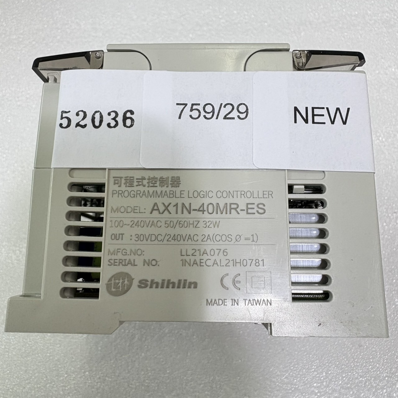 PLC " SHIHLIN " MODEL : AX1N-40MR-ES