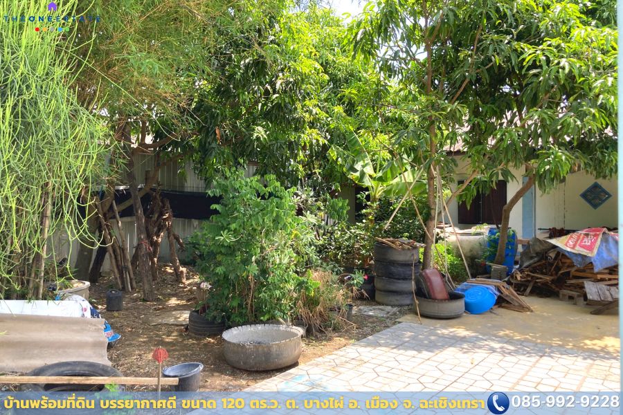 🌿ขายบ้านเดี่ยวพร้อมที่ดิน 120 ตร.ว. ใกล้ตัวเมืองแปดริ้ว บรรยากาศร่มรื่น เหมาะสำหรับนักลงทุนและครอบครัวที่มองหาบ้านหลังใหม่!