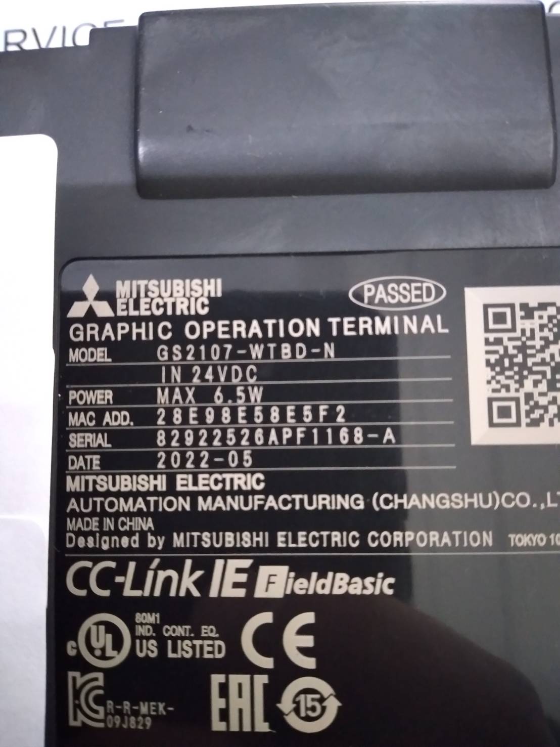 LCD TOUCH SCREEN " MITSUBISHI " MODEL : GS2107-WTBD-N