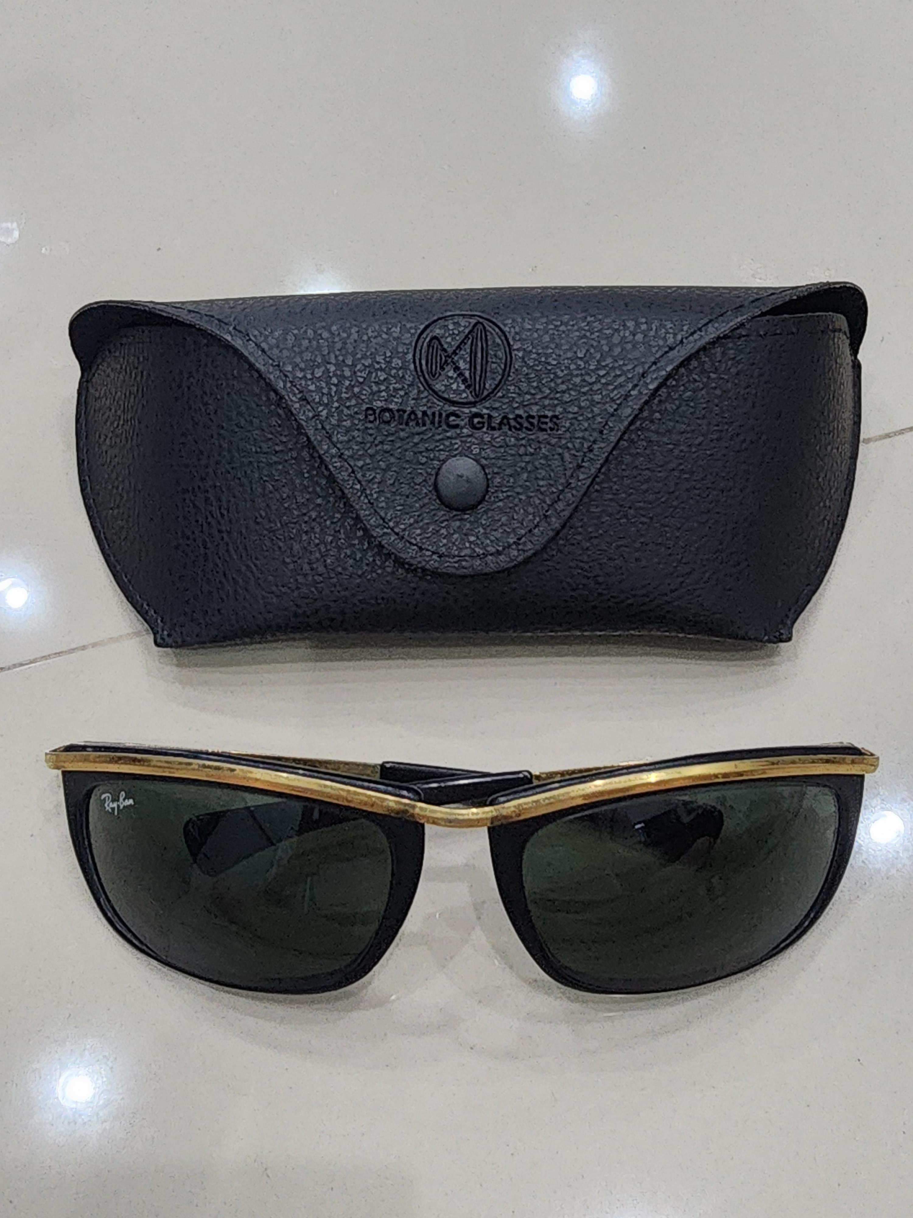 แว่นกันแดด Ray Ban เรย์-แบน ของแท้ เก่าเก็บ เดิมๆ รุ่นเก่า หายาก ขอบทอง ทรงวินเทจ