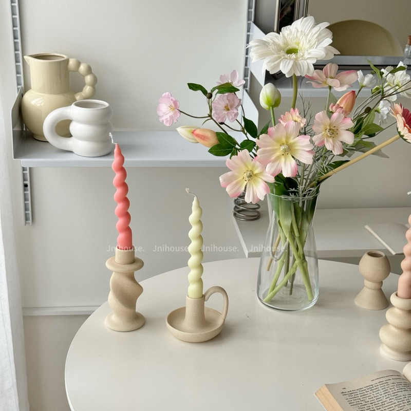 [พร้อมส่ง] Jnihouse : เชิงเทียนเซรามิก เชิงเทียนมินิมอล (Candle Holder)