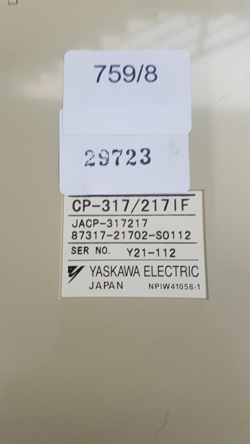 PLC " YASKAWA " MODEL : JACP-317217