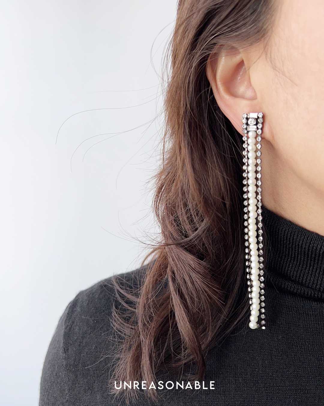 ต่างหู ต่างหูคลิป ต่างหูก้านเงินแท้ น้ำหนักเบา UA0828-01 Unreasonable Accessories