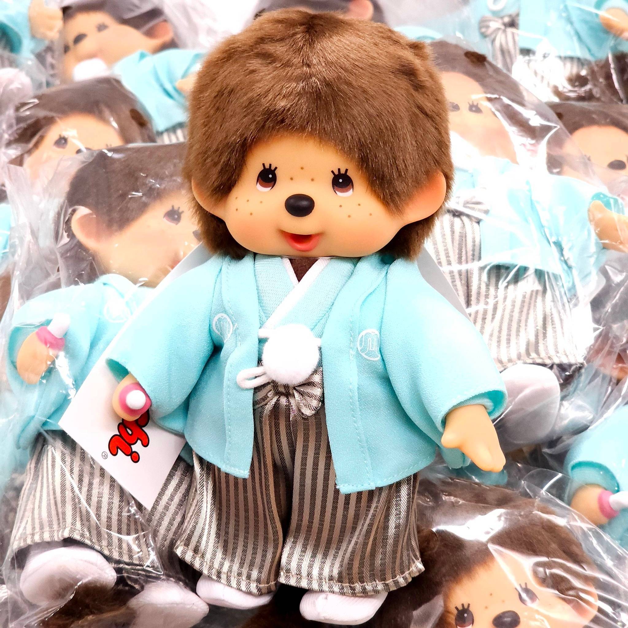 ชุดยูกาตะสีฟ้า monchhichi ไซส์ S ความสูง 20 cm