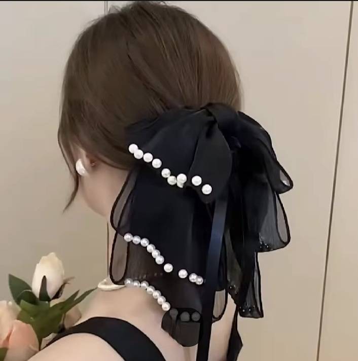 💗มาหยากิ๊ฟช้อป💗กิ๊บโบว์หนีบผม รวบผม ผ้าชีฟองพิมพ์ลาย หลายสไตล์ แฟชั่นประดับผมสำหรับผู้หญิง