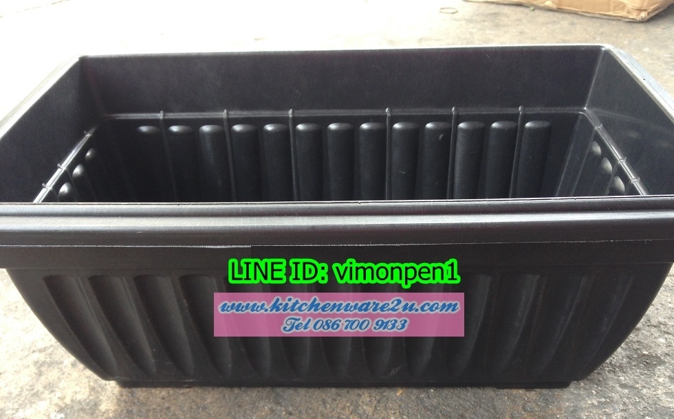 P10105 กระถางเหลี่ยมยาว สีดำ (20*36*13 cm) No.5510 ราคาส่งต่อ 1 โหล: 12 ชุด ( ขายส่งทุกอย่าง 20 บาท)