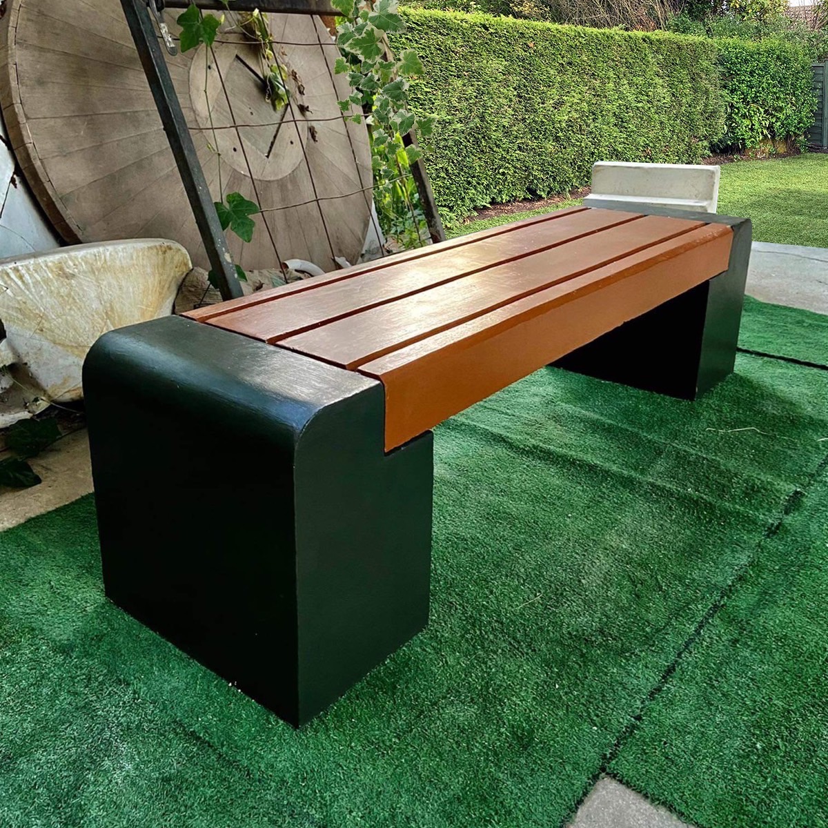 ม้านั่งสนาม เก้าอี้สนาม เก้าอี้คอนกรีต ม้านั่งสนามในสวนพร้อมกระถางสวยๆ รุ่น Montridesign 03 Combo Set