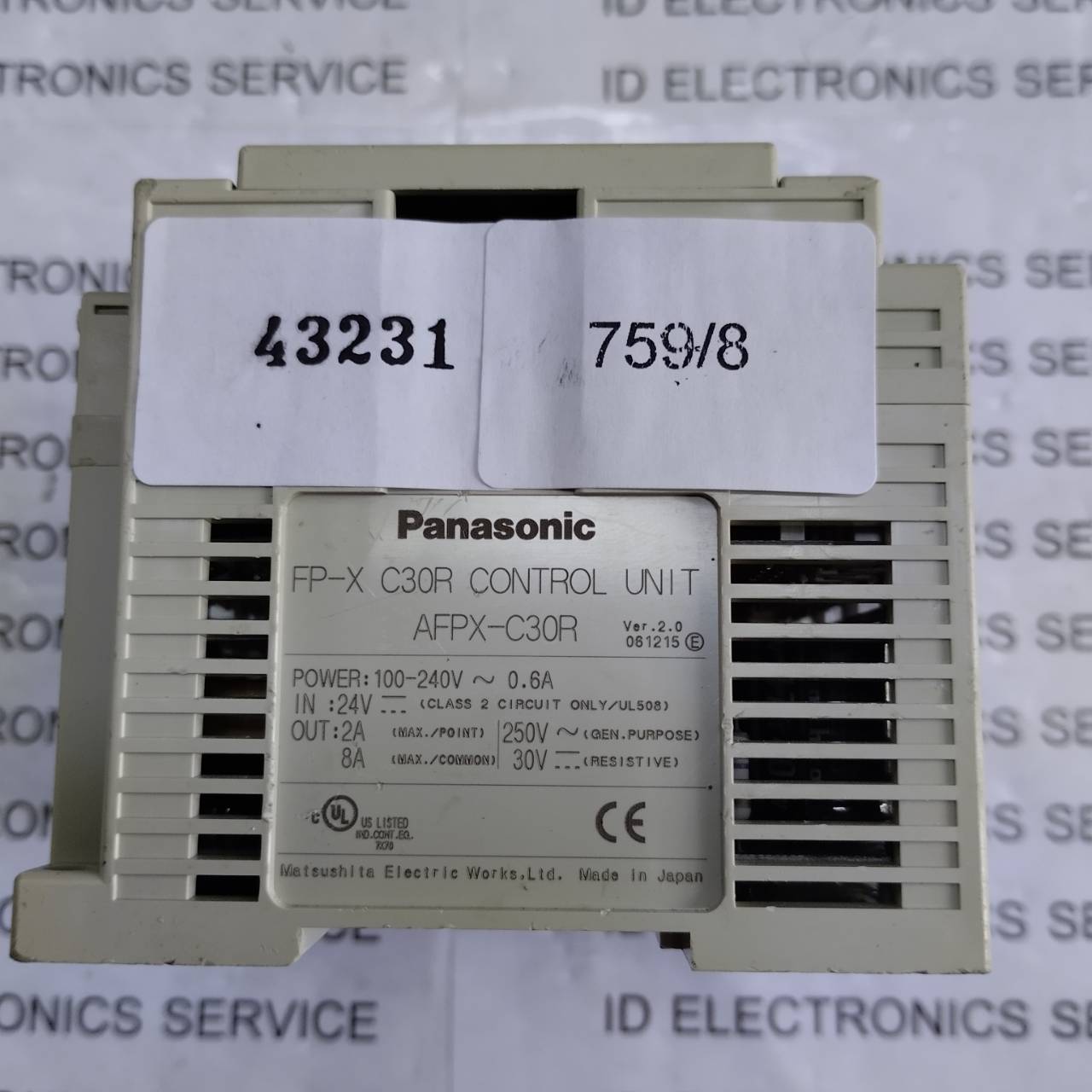 PLC " PANASONIC " MODEL : AFPX-C30R