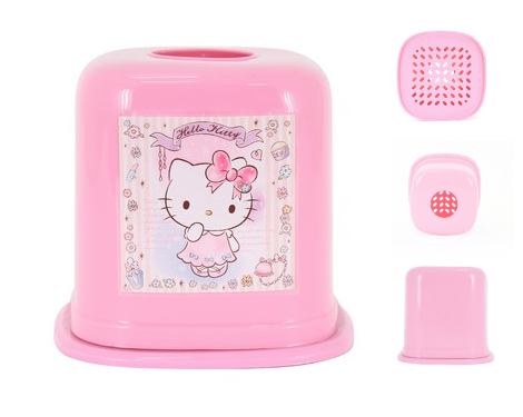 P10436 กล่องทิชชู่เหลี่ยม ลายคิตตี้ (12.5*12.5*12 cm) เกรดเอ สีสวย ลิขสิทธิ์ถูกต้อง No.1616 (ราคาส่งต่อ 1 โหล:12 ใบ: 200 บ/โหล)