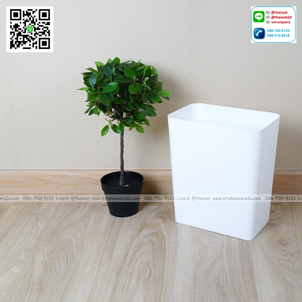 P11781 ถังขยะพลาสติก ทรงเหลี่ยม 10 ลิตร (16.3 x 26 x 30 cm) No.1147 ราคาขายส่ง 1 โหล : 12 ใบ : เฉลี่ย 75 บต่อใบ