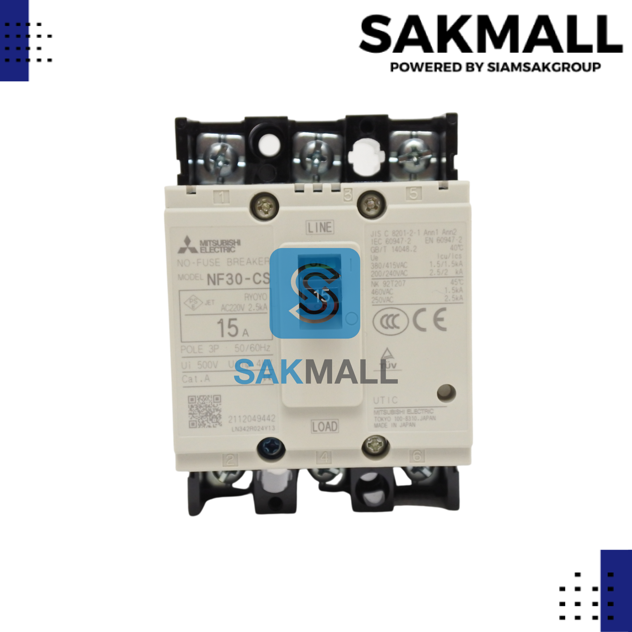 เบรคเกอร์มิตซูบิชิ NF30-CS 3P (15A)