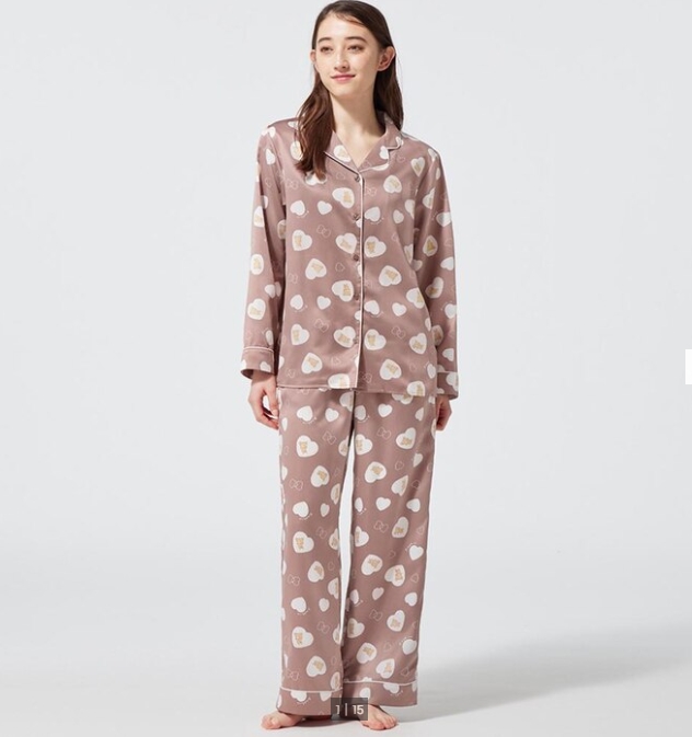 ชุดนอน Gu × Rilakkuma Limited สีน้ำตาล งานลิขสิทธิ์แท้จากญี่ปุ่น
