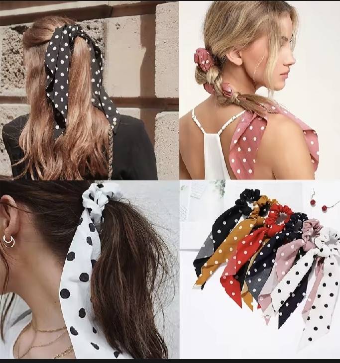 💗มาหยากิ๊ฟช้อป💗 โบว์ผูกผม ลายสวยสีสวย น่ารัก โบว์ยางรัดผมสำหรับผู้หญิงทั่วไป