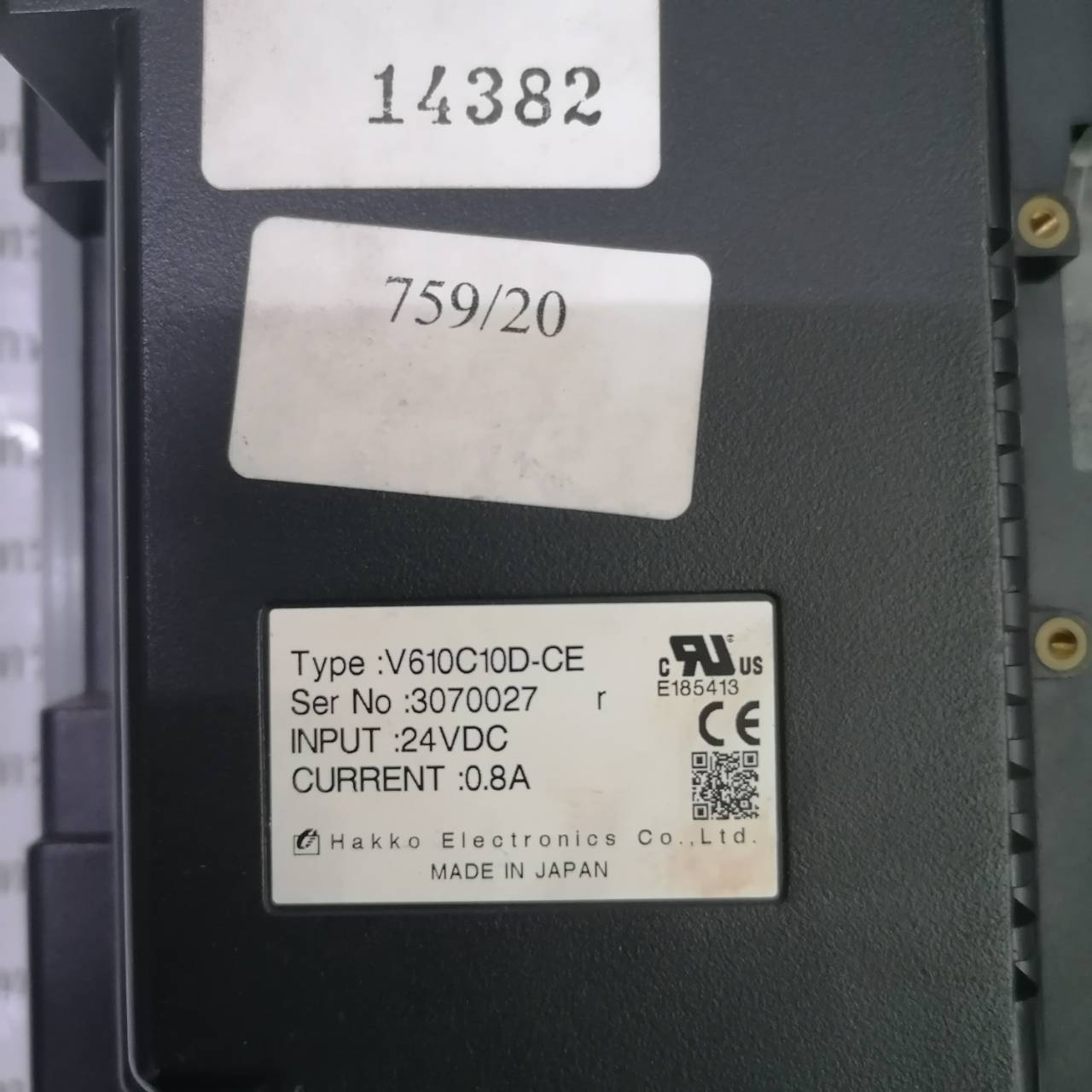 HMI " HAKKO " MODEL : V610C10D-CE